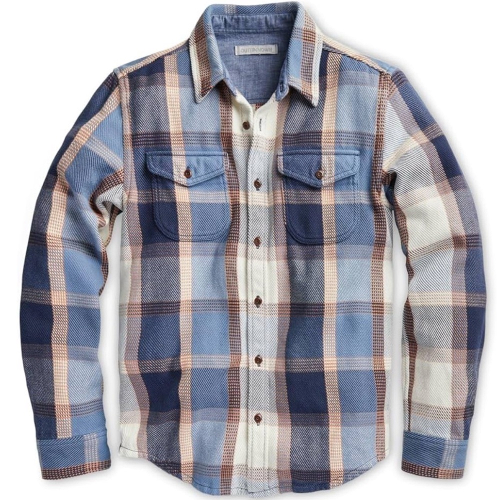NWT Outerknown California Street Plaid Blanket Shirt